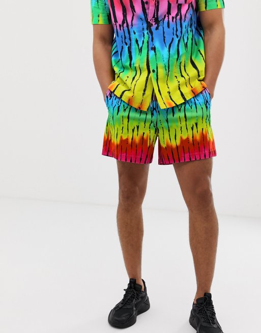 ASOS DESIGN - Short court ajusté d'ensemble effet tie-dye de couleurs vives, 3 de 4