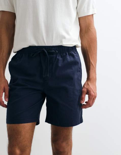 ASOS DESIGN - Short court en lin mélangé - Bleu marine - view 1