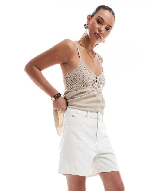 ASOS DESIGN - Short dad en jean - Blanc, 2 de 5
