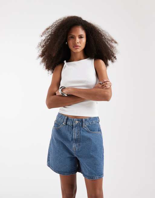 ASOS DESIGN - Short dad en jean - Bleu épuré, 2 de 5