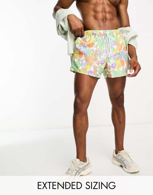 FhyzicsShops DESIGN - Short de bain coupe courte à imprimé jardin fleuri