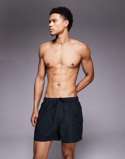 ASOS DESIGN - Short de bain court à poches cargo - Noir - view 1