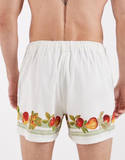 ASOS DESIGN - Short de bain court d'ensemble à imprimé vacances - Blanc cassé, 5 de 5