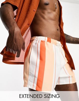 ASOS DESIGN swim shorts in short length in stripe - ASOS Price Checker
