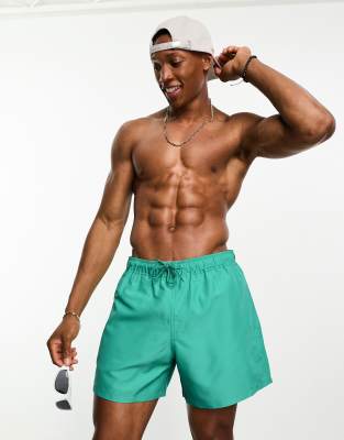 ASOS DESIGN swim shorts in short length in turquoise - ASOS Price Checker