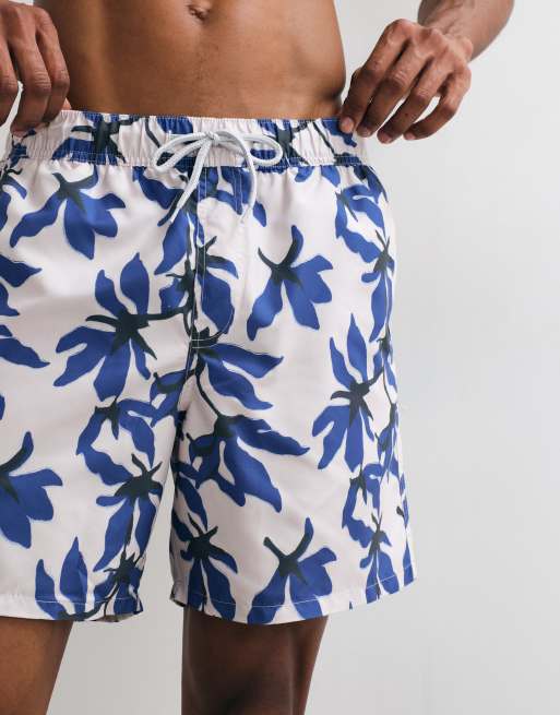 ASOS DESIGN - Short de bain mi-long - Bleu fleuri, 4 de 5