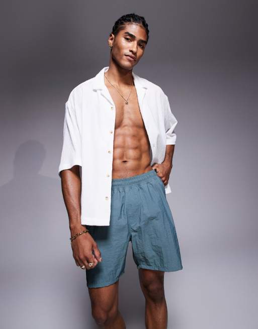 ASOS DESIGN - Short de bain mi-long - Bleu, 4 de 4