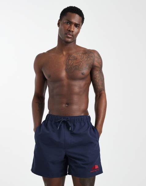 ASOS DESIGN - Short de bain mi-long brodé - Bleu marine - view 1