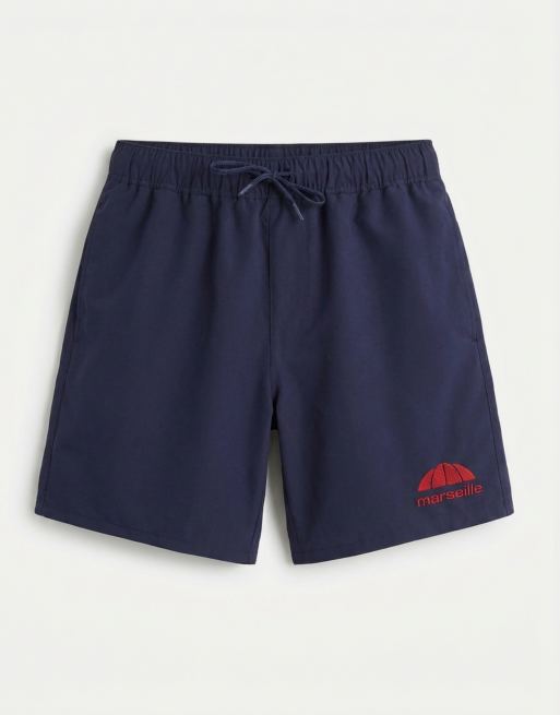 ASOS DESIGN - Short de bain mi-long brodé - Bleu marine, 6 de 9