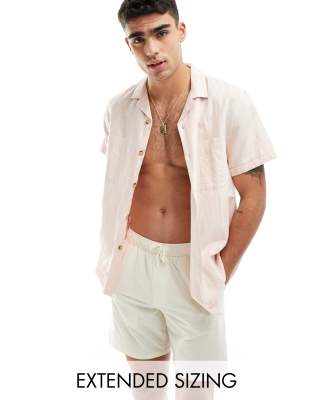 ASOS DESIGN seersucker swim shorts in mid length in ecru - ASOS Price Checker