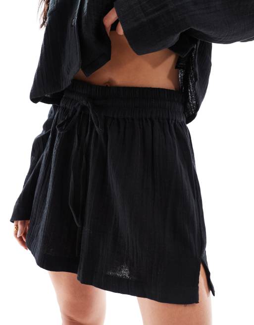 ASOS DESIGN - Short de plage d'ensemble en coton - Noir
