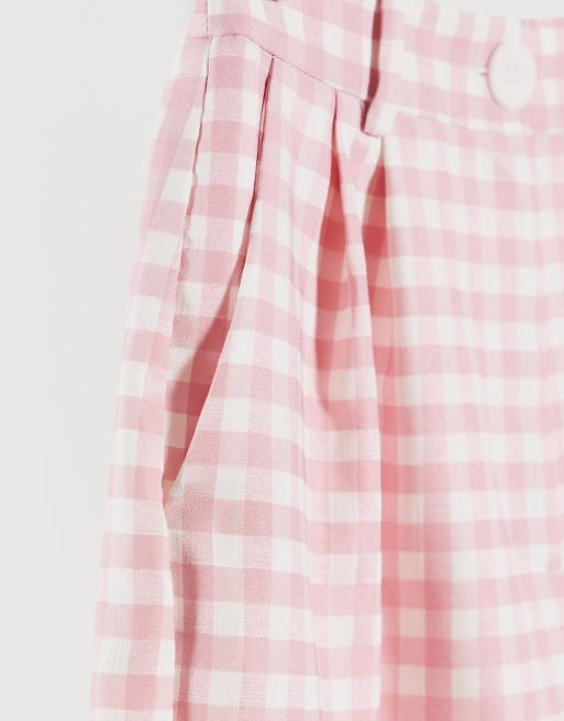 ASOS DESIGN - Short de tailleur 3 pièces à motif vichy - Rose, 4 de 4