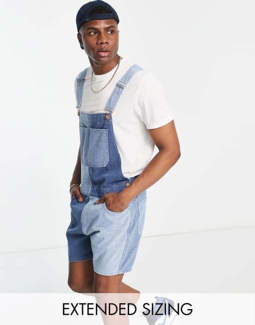 Mens skinny best sale dungarees shorts