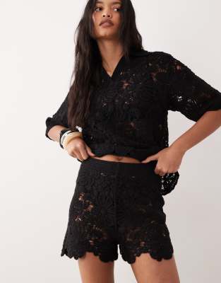 Short d'ensemble au crochet - Noir XS