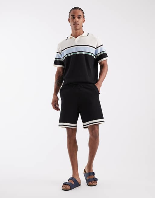 ASOS DESIGN - Short d'ensemble décontracté en maille à rayures - Multicolore