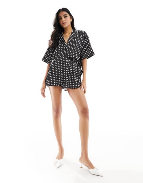 ASOS DESIGN - Short d'ensemble en lin à pois - view 1