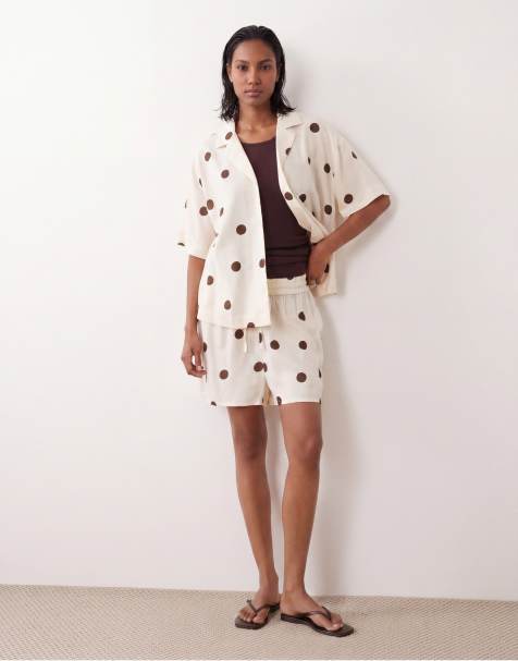 ASOS DESIGN - Short d'ensemble en lin à pois - view 1