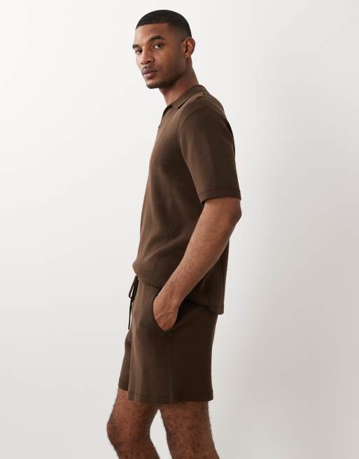 ASOS DESIGN - Short d'ensemble en maille compacte - Marron, 3 de 4