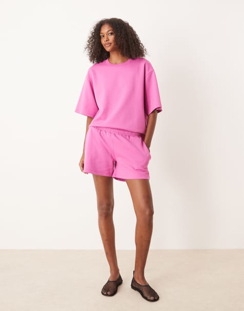 ASOS DESIGN - Short d'ensemble en maille interlock - Rose - view 1