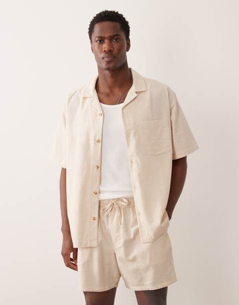 ASOS DESIGN - Short d'ensemble mi-long en lin mélangé - Naturel - view 1