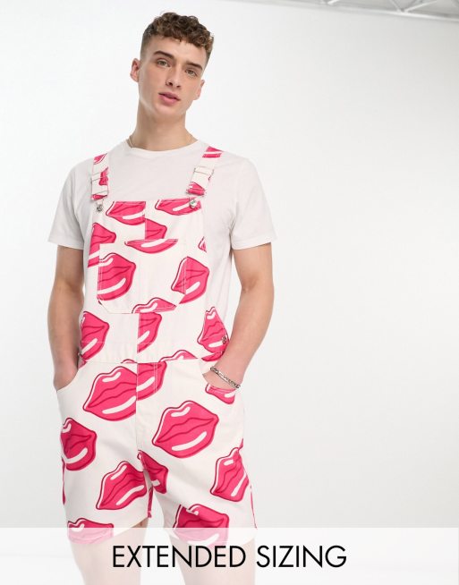 ASOS DESIGN short dungarees with all over print