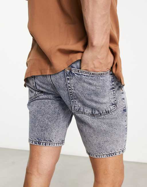 ASOS DESIGN Short en jean slim mi long Bleu d lav ASOS