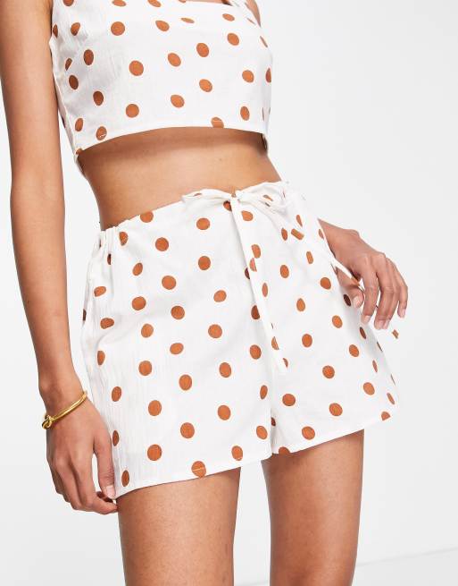 ASOS DESIGN - Short en lin à pois