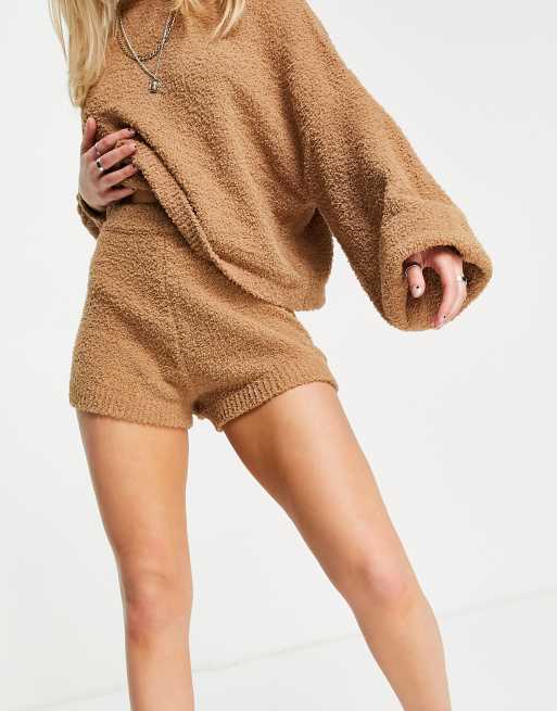 ASOS DESIGN - Short en maille bouclée texturée (pièce d’ensemble) - Fauve