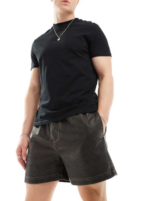 ASOS DESIGN - Short en similicuir ultra délavé