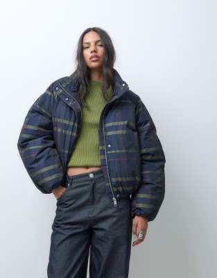 Asos Design Short Funnel Neck Padded Jacket In Black