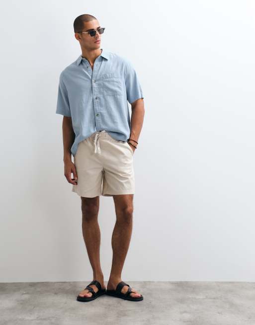 ASOS DESIGN - Short large mi-long en lin mélangé - Taupe, 3 de 5