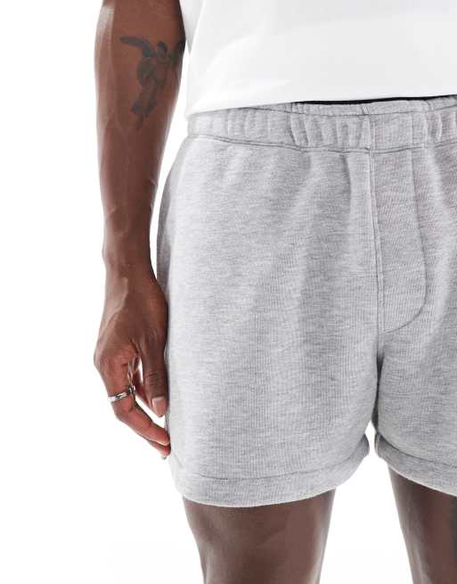 ASOS DESIGN short length short in grey marl, 3 of 5
