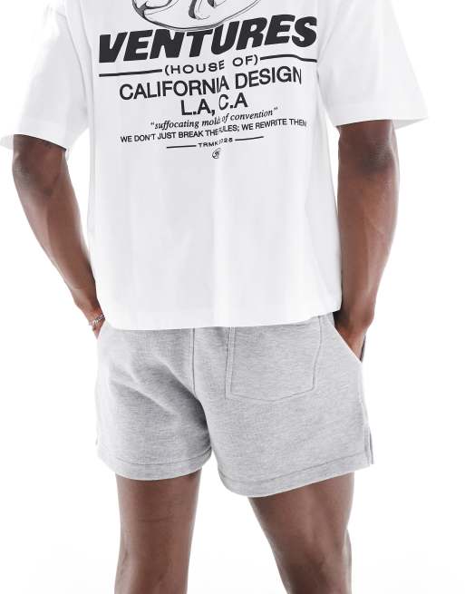 ASOS DESIGN short length short in grey marl, 5 of 5