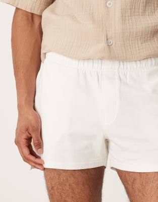 ASOS DESIGN short length shorts in off white