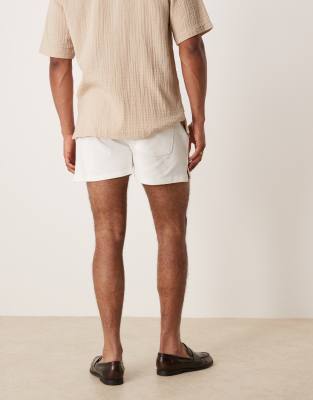 ASOS DESIGN short length shorts in off white