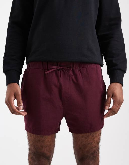 ASOS DESIGN short length shorts in burgundy (Part of a set), 5 of 5