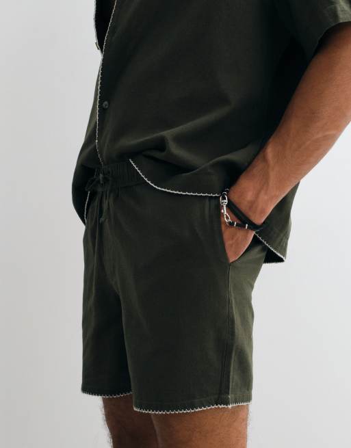 ASOS DESIGN short length shorts with embroidery in green - part of a set, 2 of 5