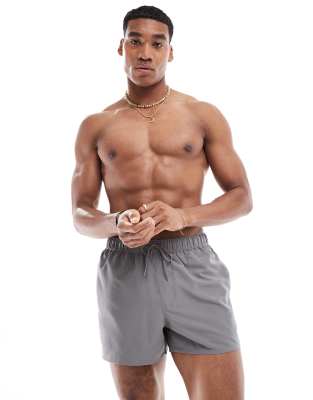 short length swim shorts in charcoal-Gray