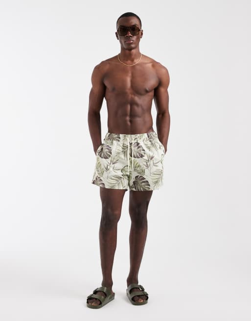 ASOS DESIGN short length swim shorts in holiday print, 2 of 5