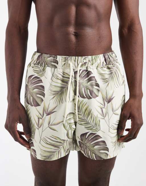 ASOS DESIGN short length swim shorts in holiday print, 4 of 5