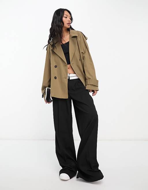 ASOS DESIGN short lightweight trench coat in dark stone | ASOS ASOS DESIGN short lightweight trench coat in dark stone | ASOS