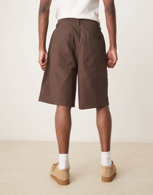 ASOS DESIGN - Short long en toile - Marron, 4 de 5