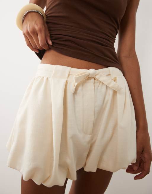 ASOS DESIGN short met bubbelzoom in neutrale geruite co-ord set, 3 van 5