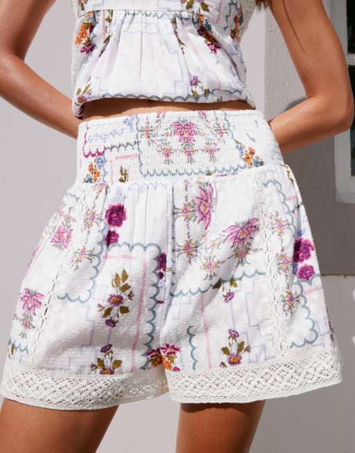 ASOS DESIGN - Short met kanten randje en tafelkleedprint, deel van co-ord set, 3 van 5