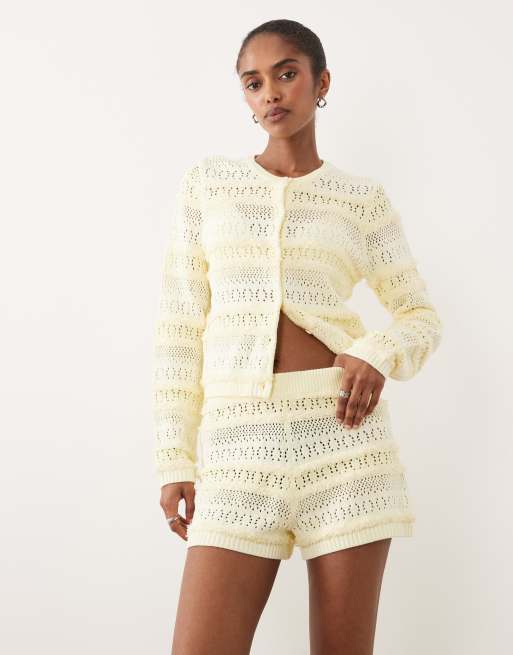 ASOS DESIGN - Short met stiksels in geel, deel van co-ord set, 2 van 5