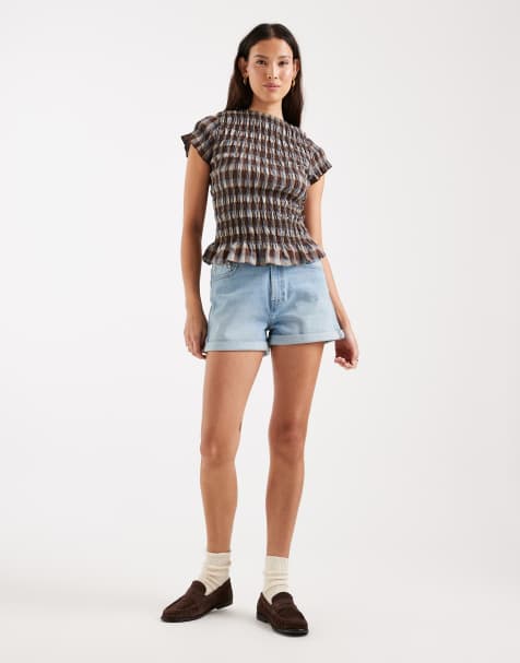 ASOS DESIGN - Short mom confortable en denim - Bleu moyen - view 1