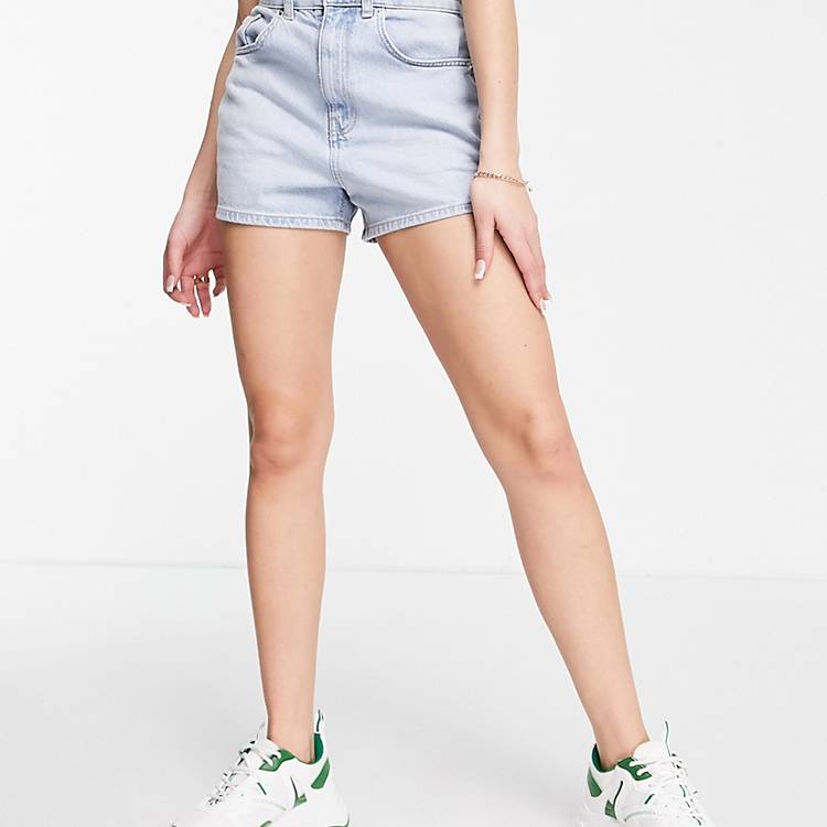 Femme Vêtements Shorts Shorts fluides/cargo Short en jean taille haute coupe mom style années 80 imprimé fleurs Jean ASOS 