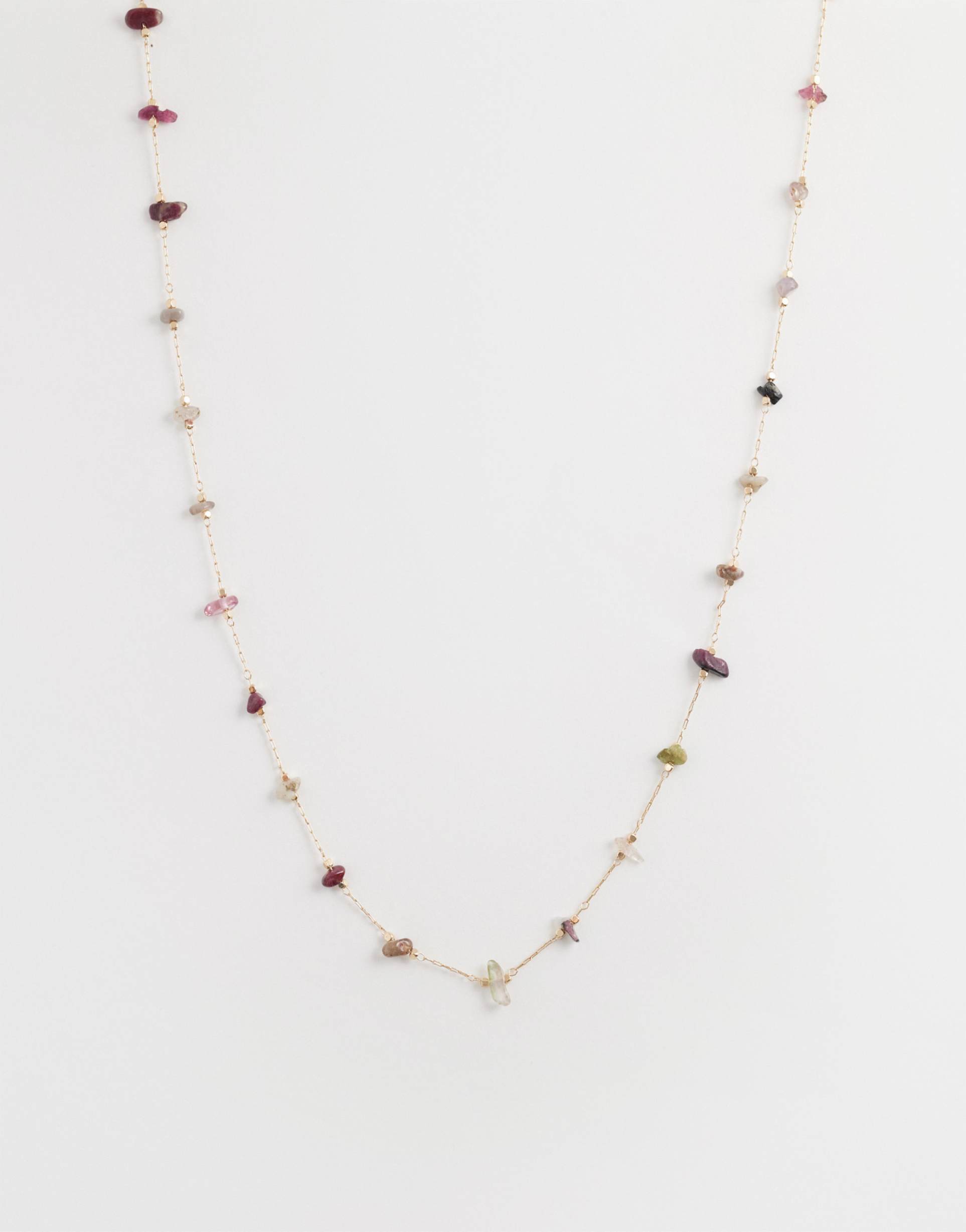 asos design short necklace with faux stone chipping details in gold tone