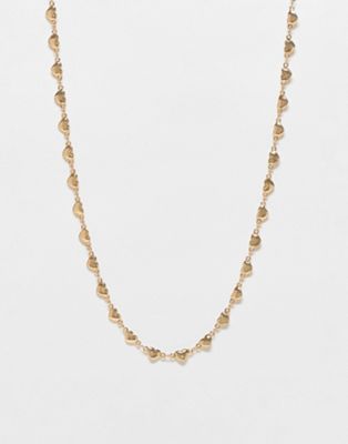 ASOS DESIGN short necklace with heart chain design in gold tone