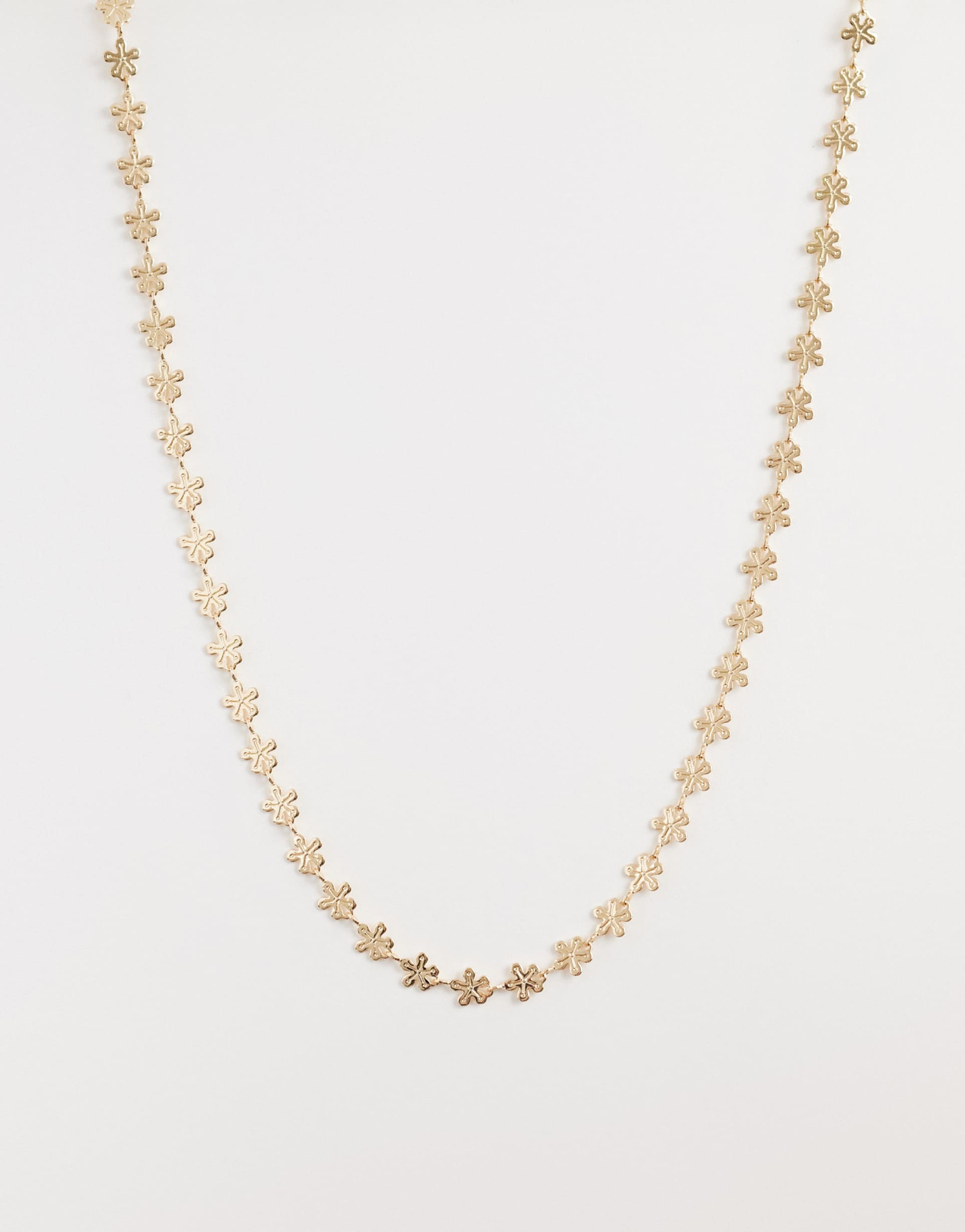 asos design short necklace with mini flower detail in gold tone